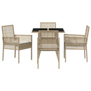 Have Spisebordssæt 5 stk. Beige polyrattan