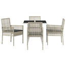 Have Spisebordssæt 5 pcs Lysegrå polyrattan