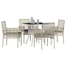 Have Spisebordssæt 5 pcs Lysegrå polyrattan