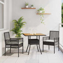 Have Spisebordssæt 3 pcs Sort polyrattan