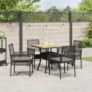 Have Spisebordssæt 5 pcs Sort polyrattan