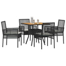 Have Spisebordssæt 5 pcs Sort polyrattan