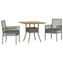 Have Spisebordssæt 3 pcs Grå polyrattan