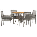 Have Spisebordssæt 5 pcs Grå polyrattan