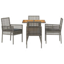 Have Spisebordssæt 5 pcs Grå polyrattan