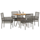 Have Spisebordssæt 5 pcs Grå polyrattan