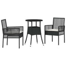 Have Spisebordssæt 3 pcs Sort polyrattan