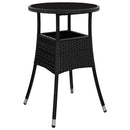 Have Spisebordssæt 3 pcs Sort polyrattan