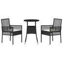 Have Spisebordssæt 3 pcs Sort polyrattan