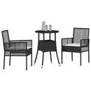 Have Spisebordssæt 3 pcs Sort polyrattan