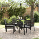 Have Spisebordssæt 5 pcs Sort polyrattan