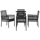Have Spisebordssæt 5 pcs Sort polyrattan