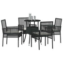 Have Spisebordssæt 5 pcs Sort polyrattan