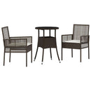 Have Spisebordssæt 3 pcs Brun polyrattan