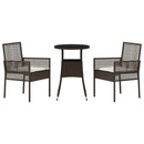 Have Spisebordssæt 3 pcs Brun polyrattan