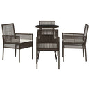 Have Spisebordssæt 5 pcs Brun polyrattan
