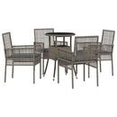 Have Spisebordssæt 5 pcs Grå polyrattan