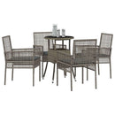 Have Spisebordssæt 5 pcs Grå polyrattan