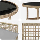 Have Spisebordssæt 3 pcs Beige polyrattan