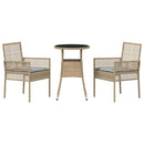 Have Spisebordssæt 3 pcs Beige polyrattan