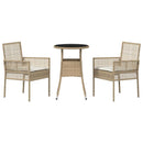Have Spisebordssæt 3 pcs Beige polyrattan