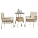 Have Spisebordssæt 3 pcs Beige polyrattan