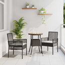Have Spisebordssæt 3 pcs Sort polyrattan