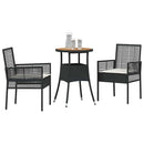 Have Spisebordssæt 3 pcs Sort polyrattan