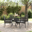 Have Spisebordssæt 5 pcs Sort polyrattan