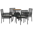 Have Spisebordssæt 5 pcs Sort polyrattan