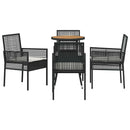 Have Spisebordssæt 5 pcs Sort polyrattan