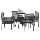 Have Spisebordssæt 5 pcs Sort polyrattan