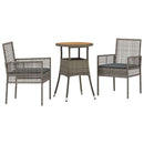 Have Spisebordssæt 3 pcs Grå polyrattan