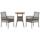 Have Spisebordssæt 3 pcs Grå polyrattan