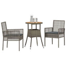 Have Spisebordssæt 3 pcs Grå polyrattan