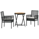 Have Bistro Sæt 3 pcs Sort polyrattan