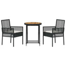 Have Bistro Sæt 3 pcs Sort polyrattan
