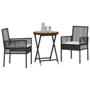 Have Bistro Sæt 3 pcs Sort polyrattan