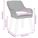 Have Stol med pude 2 pcs Sort 62,5 x 55 x 82 cm polyrattan