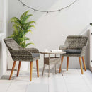 Have Stol med pude 2 pcs Grå 62,5 x 55 x 82 cm polyrattan