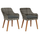 Have Stol med pude 2 pcs Grå 62,5 x 55 x 82 cm polyrattan