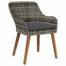 Have Stol med pude 2 pcs Grå 62,5 x 55 x 82 cm polyrattan