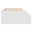 Sengestel med skuffe Hvid 100 x 200 cm Konstrueret træ