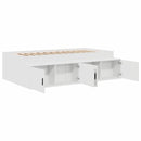 Sengestel med skuffe Hvid 90 x 200 cm Konstrueret træ
