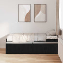 Sengestel med skuffe Sort eg 90 x 190 cm Konstrueret træ