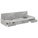 Sengestel med hovedgærde Beton Grå 75 x 190 cm Konstrueret træ