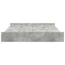 Seng med opbevaring Beton Grå 200 x 200 cm Konstrueret træ