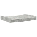 Seng med opbevaring Beton Grå 150 x 200 cm Konstrueret træ