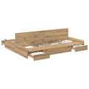 Seng med opbevaring Artisan Egetræ 150 x 200 cm Konstrueret træ