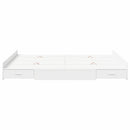 Seng med opbevaring Hvid 140 x 200 cm Konstrueret træ
